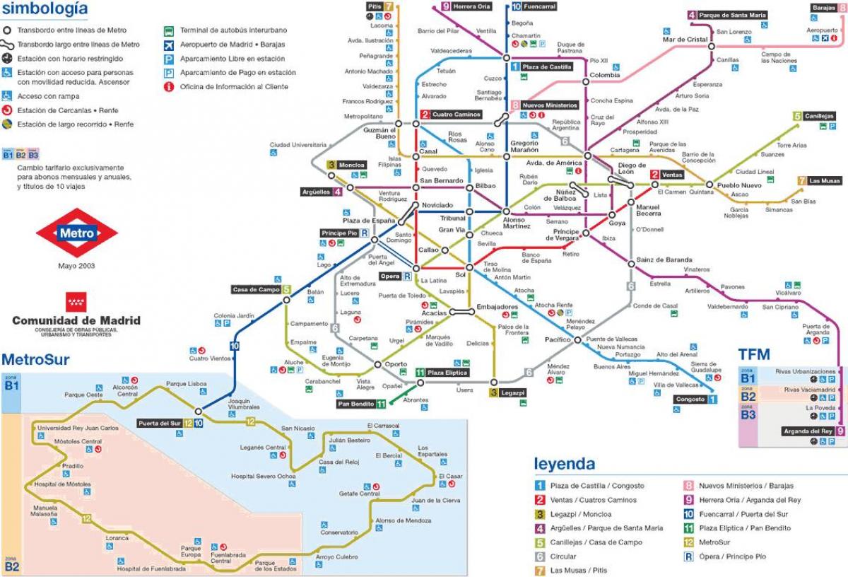 Madrid estasyon metro kat jeyografik