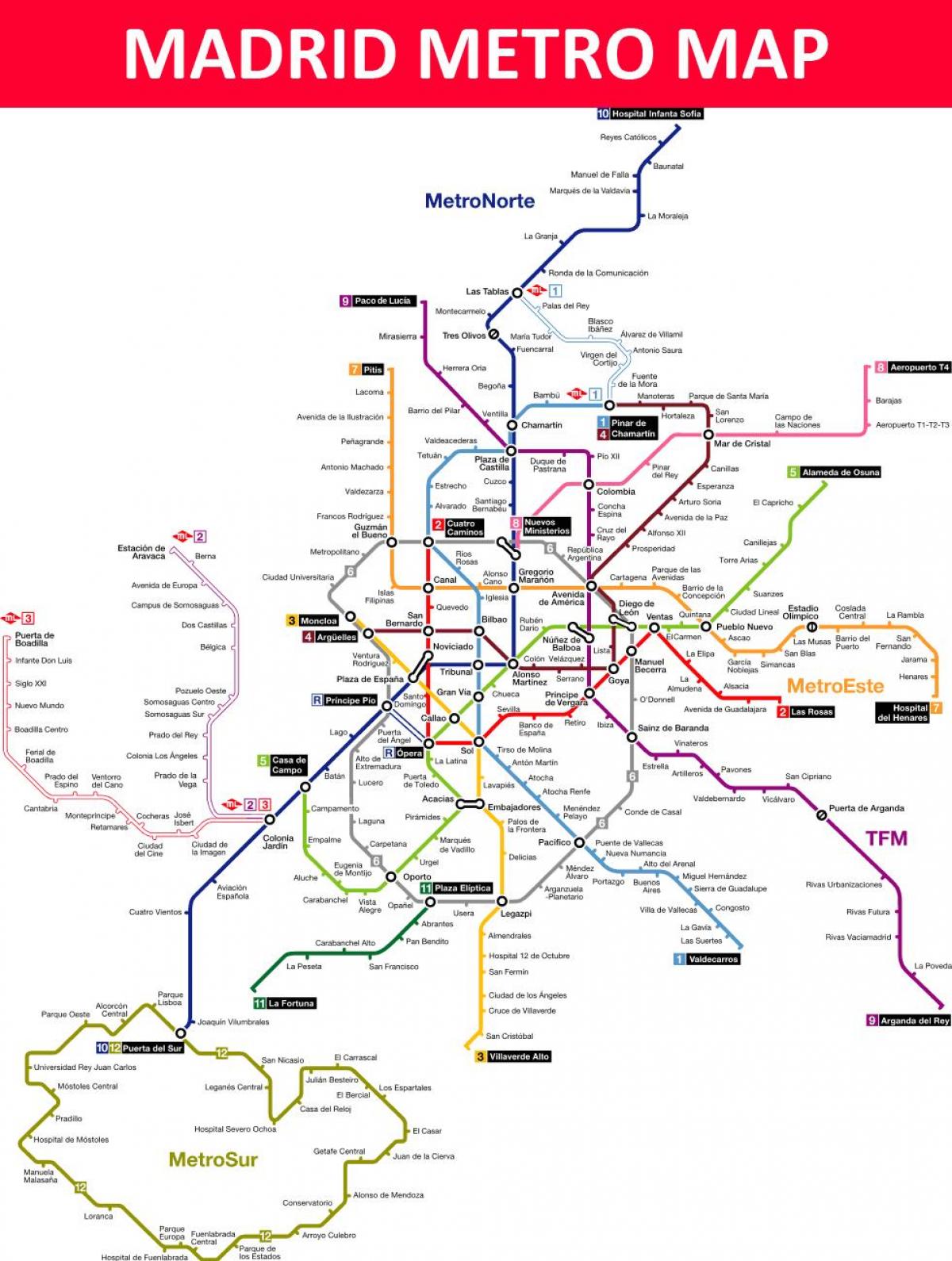 Madrid Espay metro kat jeyografik